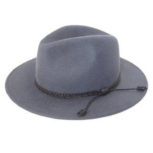 Upgrade Your Style Grey Wool Felt Panama Hat with Braided Trim